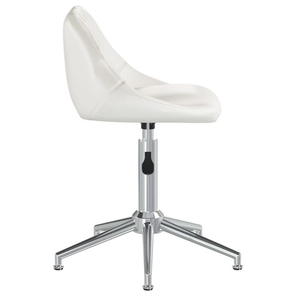 vidaXL Chaise pivotante de salle &agrave; manger Blanc Similicuir