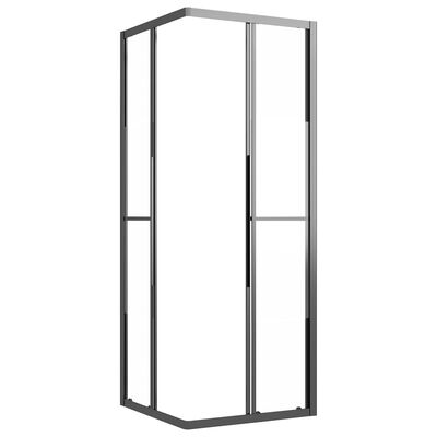 vidaXL Cabine de douche ESG semi-dépoli 80x80x180 cm Noir