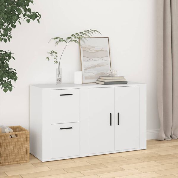 vidaXL Buffet Blanc 100x33x59,5 cm Bois d'ing&eacute;nierie
