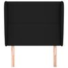 vidaXL T&ecirc;te de lit avec oreilles Noir 103x23x118/128 cm Tissu