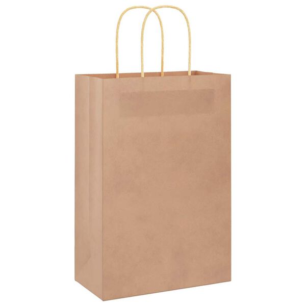vidaXL Sacs en papier 250 pcs avec poign&eacute;es marron 21x11x31 cm
