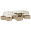 vidaXL Ensemble de canap&eacute; de jardin 8 pc Beige polyrotin