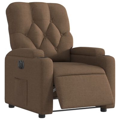 vidaXL Fauteuil inclinable électrique Marron Tissu