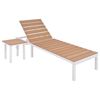 vidaXL Chaise longue avec table Aluminium WPC Marron