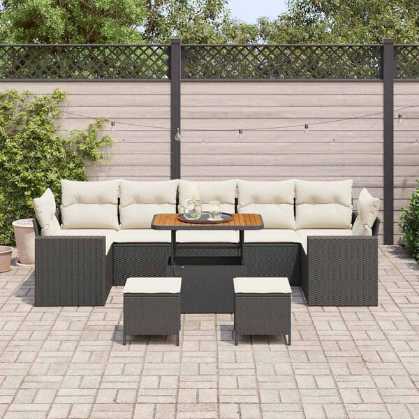 vidaXL Ensemble de canap&eacute; de jardin 13 pcs Beige et cr&egrave;me polyrotin