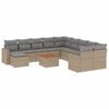 vidaXL Salon de jardin avec coussins 12 pcs beige r&eacute;sine tress&eacute;e