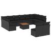 vidaXL Salon de jardin avec coussins 13 pcs noir r&eacute;sine tress&eacute;e