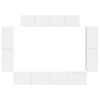 vidaXL Meuble TV 8 pcs Blanc