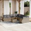 vidaXL Salon de jardin 11 pcs avec coussins beige r&eacute;sine tress&eacute;e