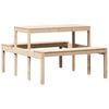 vidaXL Table de pique-nique 110x134x75 cm bois massif de pin