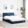 vidaXL Cadre de lit avec LED sans matelas bleu 140x190 cm tissu