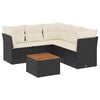 vidaXL Salon de jardin 6 pcs avec coussins noir r&eacute;sine tress&eacute;e