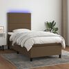 vidaXL Sommier &agrave; lattes de lit matelas et LED Marron fonc&eacute; 100x200 cm