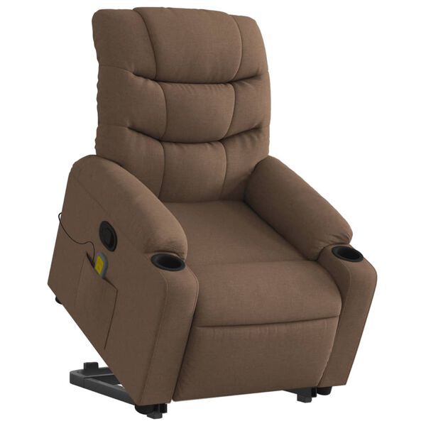 vidaXL Fauteuil de massage inclinable Marron Tissu
