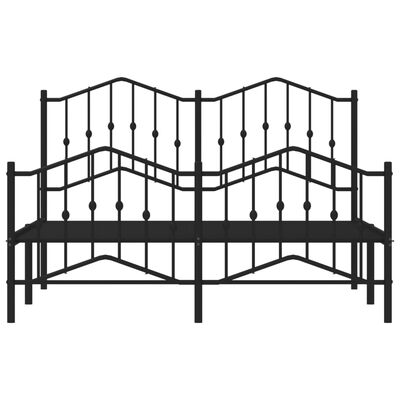 vidaXL Cadre de lit métal sans matelas avec pied de lit noir 135x190cm