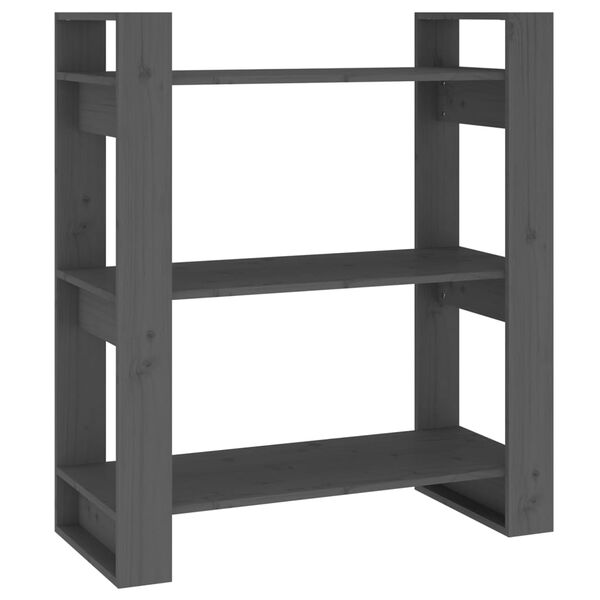 vidaXL Biblioth&egrave;que/S&eacute;parateur de pi&egrave;ce Gris 80x35x91 cm Pin solide