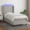 vidaXL Sommier &agrave; lattes de lit matelas LED Gris clair 90x190 cm Tissu