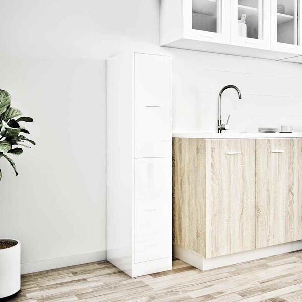 vidaXL Armoire d'apothicaire blanc brillant bois d&rsquo;ing&eacute;nierie