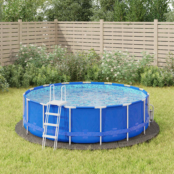 vidaXL B&acirc;che de piscine gris clair &Oslash;366 cm g&eacute;otextile polyester