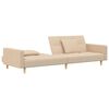 vidaXL Canap&eacute;-lit &agrave; 2 places avec deux oreillers Cr&egrave;me Tissu