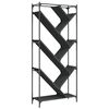 vidaXL Biblioth&egrave;que noir 79x30x180 cm bois d'ing&eacute;nierie et m&eacute;tal