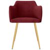 vidaXL Chaises &agrave; manger lot de 4 Rouge bordeaux Velours