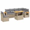 vidaXL Salon de jardin avec coussins 7 pcs beige r&eacute;sine tress&eacute;e