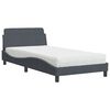 vidaXL Lit avec matelas Dover gris fonc&eacute; 100x200 cm velours