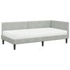 vidaXL Cadre de lit d'angle avec matelas 2 pcs Gris clair Velours