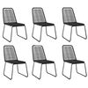 vidaXL Ensemble &agrave; manger de jardin 7 pcs Noir
