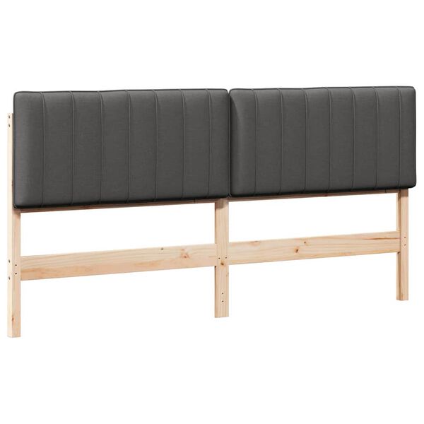 vidaXL T&ecirc;te de lit capitonn&eacute;e Brun et gris fonc&eacute; 180 cm Pin massif