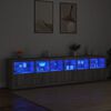 vidaXL Buffet avec lumi&egrave;res LED sonoma gris 283x37x67 cm