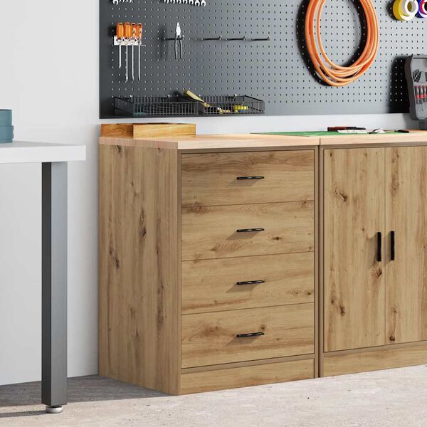 vidaXL Armoire de rangement de garage ch&ecirc;ne artisanal bois de pin