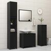 vidaXL Ensemble de meubles de salle de bain 4 pcs Noir Agglom&eacute;r&eacute;
