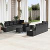 vidaXL Ensemble de canap&eacute; de jardin avec coussin 11 pcs Noir polyrotin