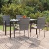 vidaXL Ensemble &agrave; manger de jardin 5 pcs Gris R&eacute;sine tress&eacute;e