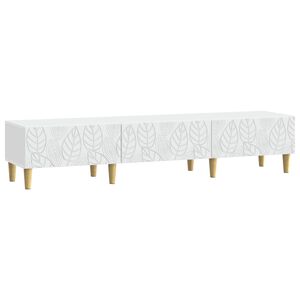 vidaXL Meuble TV 147 x 34,5 x 30 cm Blanc Bois d'ing&eacute;nierie