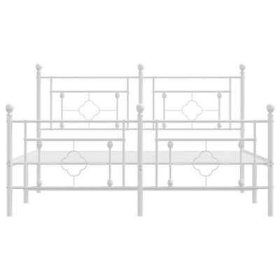 vidaXL Cadre de lit métal sans matelas et pied de lit blanc 150x200 cm