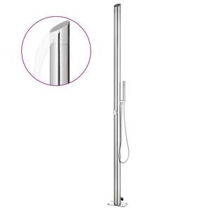 vidaXL Douche de jardin 220 cm Acier inoxydable