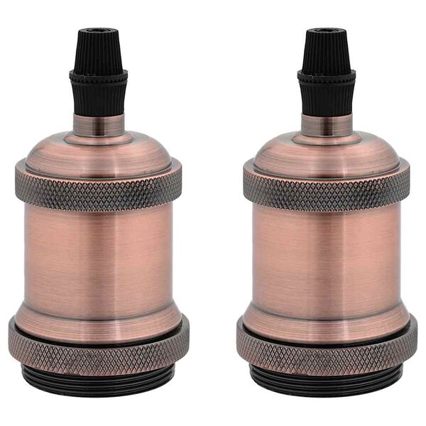 vidaXL Douilles de lampe 2 pcs bronze rouge E27