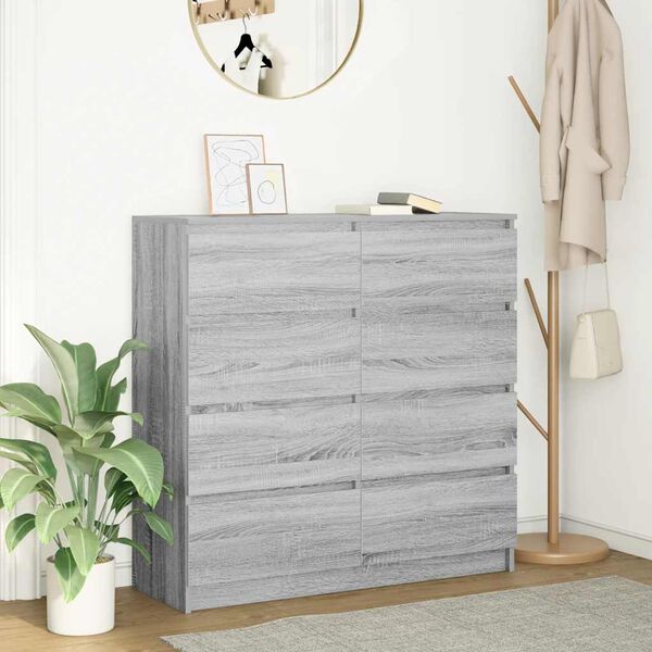 vidaXL Buffet sonoma gris 100x35x99 cm bois d'ing&eacute;nierie
