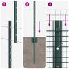 vidaXL Cl&ocirc;ture avec poteau Vert 1 x 25 m Acier