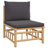 vidaXL Salon de jardin 6 pcs avec coussins gris fonc&eacute; bambou