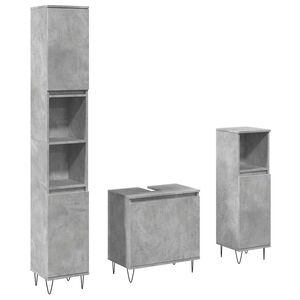 vidaXL Ensemble de meubles de salle de bain 3 pcs gris b&eacute;ton