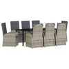 vidaXL Ensemble de salle &agrave; manger pour jardin 9 pcs Gris polyrotin
