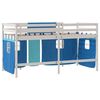 vidaXL Lit mezzanine enfants avec rideaux sans matelas bleu 90x190 cm
