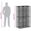 vidaXL Lit sur&eacute;lev&eacute; gabion Argent&eacute; 90 x 50 x 150 cm Acier galvanis&eacute;