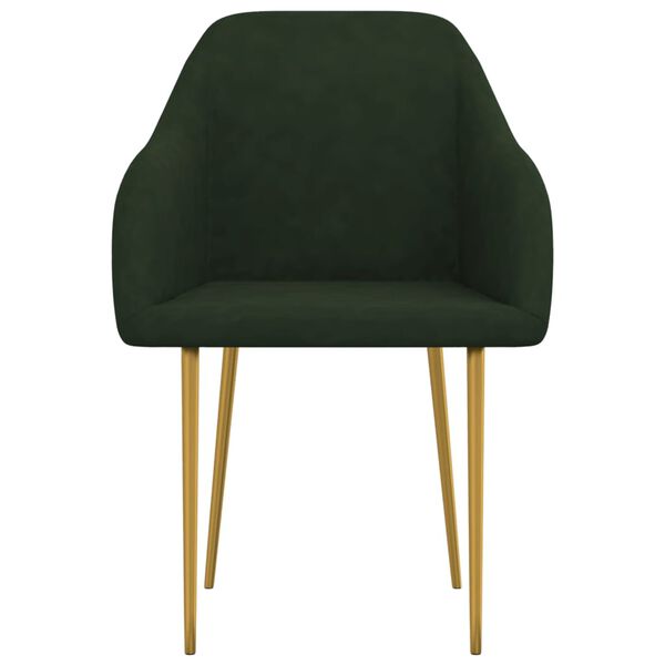 vidaXL Chaises &agrave; manger lot de 4 Vert fonc&eacute; Velours