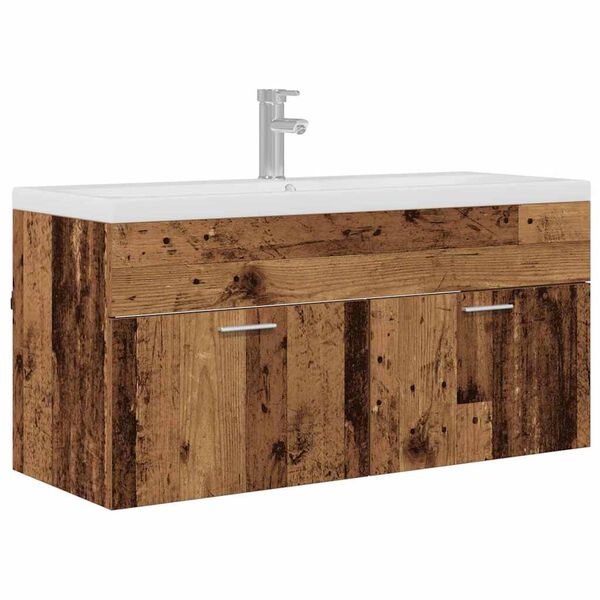 vidaXL Armoire de salle de bain Bois ancien 100 x 38,5 x 46 cm