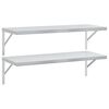 vidaXL &Eacute;tag&egrave;res murales 2 pcs 100x40 cm argent&eacute; acier inoxydable